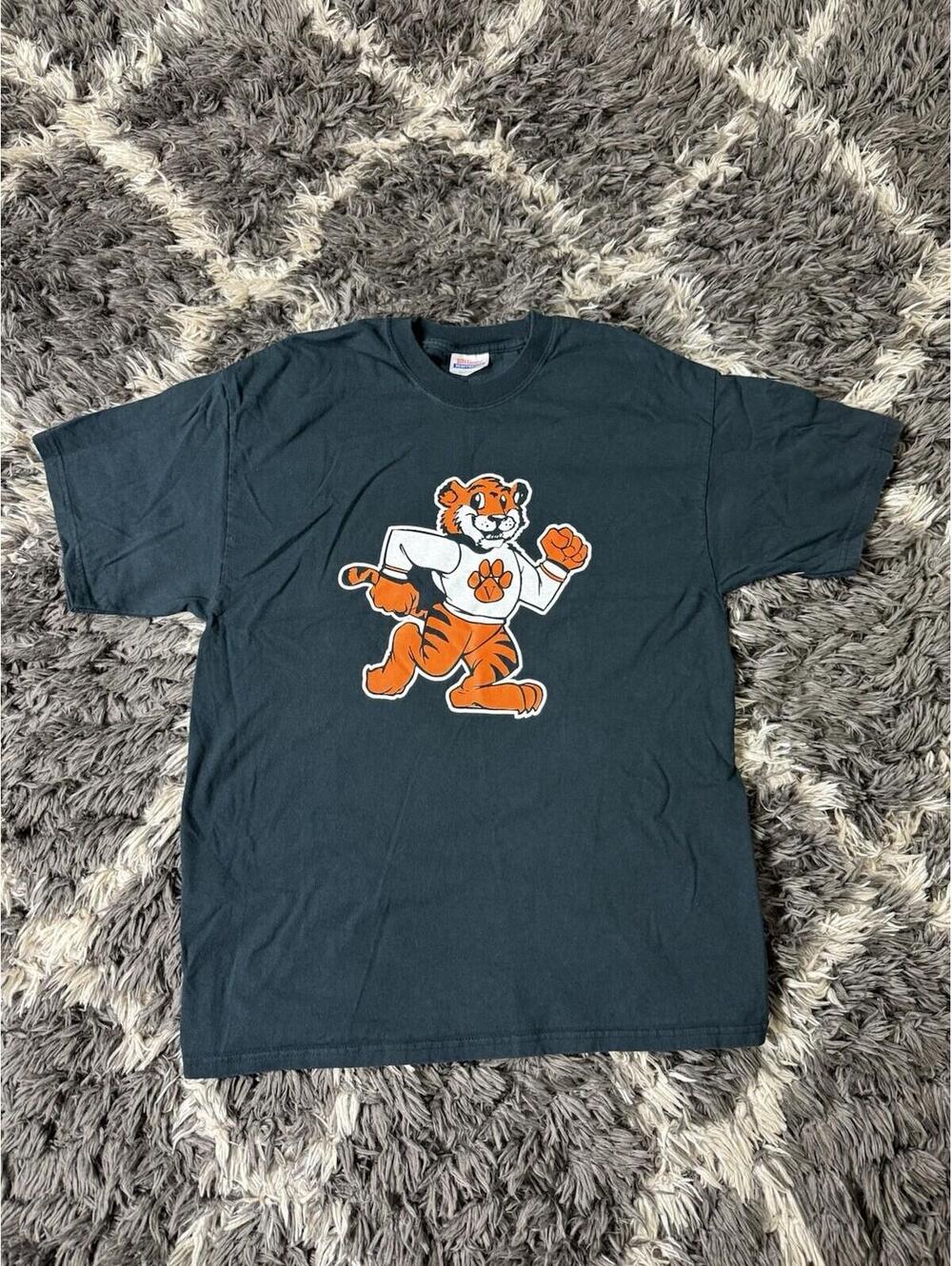 Vintage 90s Clemson Tigers T Shirt Men’s Large Black Short Sleeve Hanes Heavy